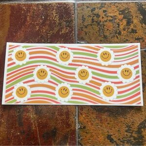 UV DTF sticker, smiley face daisy